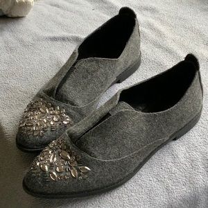 Grey adorned shoes